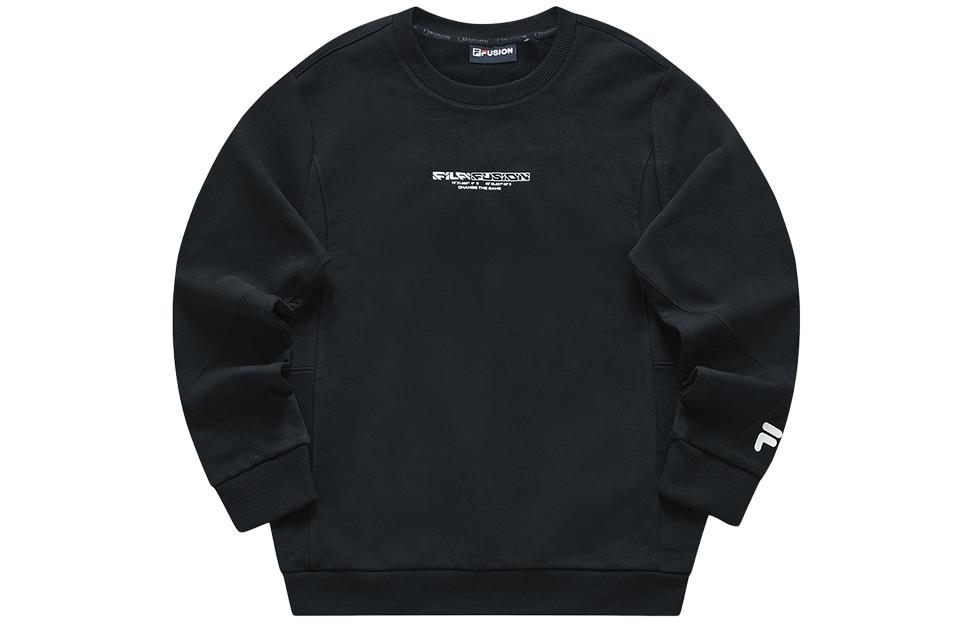 FILA Letter Crewneck Pullover Sweatshirt Black - Fashion Staple T11M411203F-BK