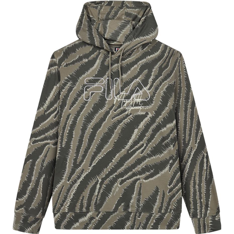 FILA MAGIC STICK Knit Oversized Hoodie All-Over Print F11M339204F-ZA