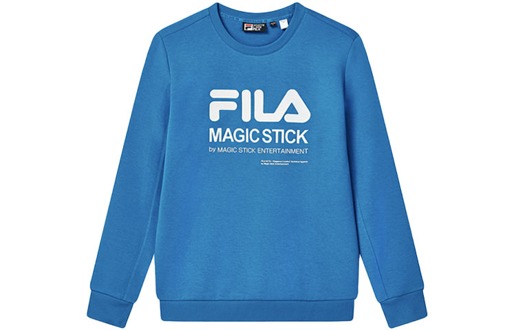 FILA x MAGIC STICK Logo Print Pullover Sweatshirt Dongfeng Blue F11M240202F-BU
