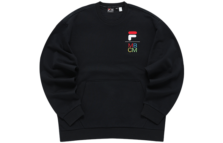 FILA Marcelo Burlon County of Milan Black Logo Crewneck Sweatshirt Mens T11M148206F-BK