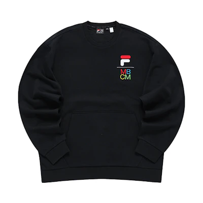 FILA Marcelo Burlon County of Milan Black Logo Crewneck Sweatshirt Mens T11M148206F-BK