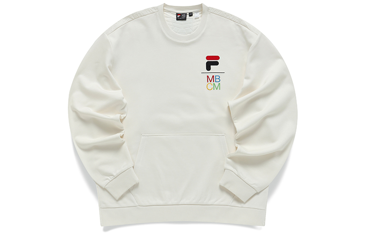 FILA Marcelo Burlon Embroidered Logo Crewneck Pullover Sweatshirt Men Gray White T11M148206F-IV