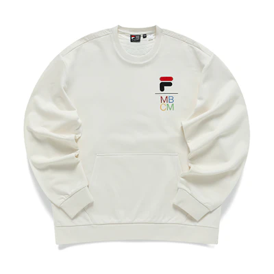 FILA Marcelo Burlon Embroidered Logo Crewneck Pullover Sweatshirt Men Gray White T11M148206F-IV