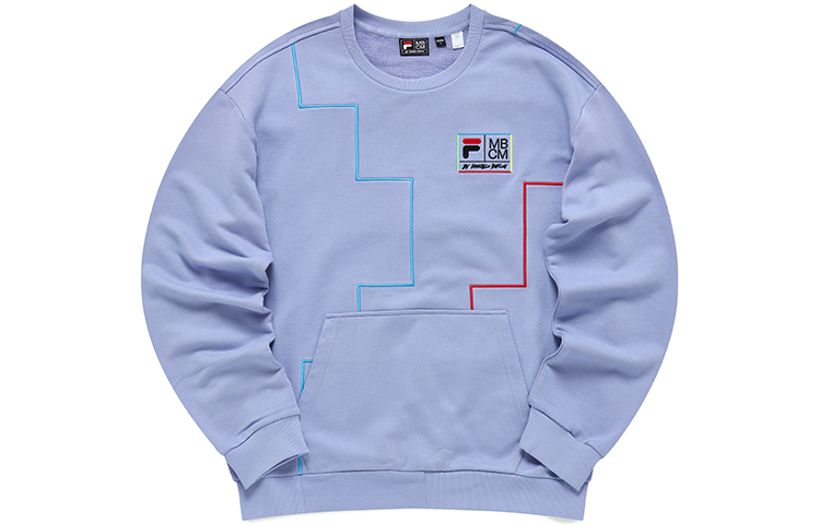 FILA Marcelo Burlon Embroidered Logo Oversized Pullover Sweatshirt Light Blue T11M148207F-LB