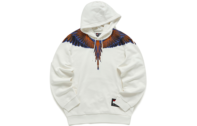 FILA Marcelo Burlon Logo Print Hoodie White - Unisex Casual Pullover T11U148208F-WT