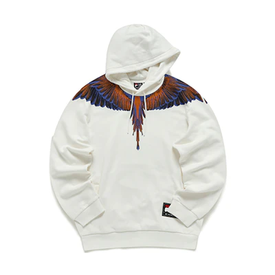 FILA Marcelo Burlon Logo Print Hoodie White - Unisex Casual Pullover T11U148208F-WT