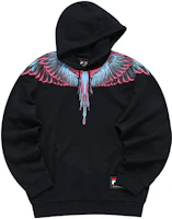 FILA x Marcelo Burlon Logo Print Retro Colorblock Hoodie Black Unisex T11U148208F-BK FILA x Marcelo Burlon Logo Print Retro Colorblock Hoodie Black Unisex T11U148208F-BK