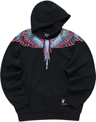 FILA x Marcelo Burlon 復古拼色印花连帽衫 黑色 男女通用 T11U148208F-BK Buy FILA x Marcelo Burlon 復古拼色印花连帽衫 黑色 男女通用 T11U148208F-BK