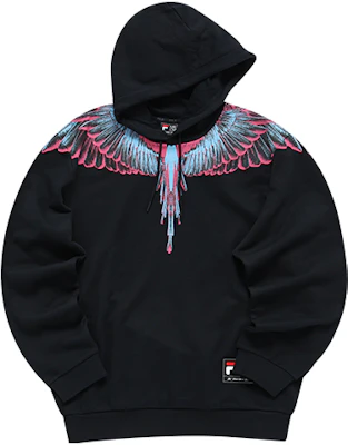 FILA x Marcelo Burlon 復古拼色印花连帽衫 黑色 男女通用 T11U148208F-BK Order FILA x Marcelo Burlon 復古拼色印花连帽衫 黑色 男女通用 T11U148208F-BK