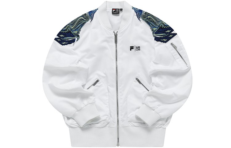 FILA Marcelo Burlon Patterned White Woven Jacket Collaboration T11M229704F-WT