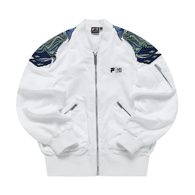 FILA Marcelo Burlon Patterned White Woven Jacket Collaboration T11M229704F-WT