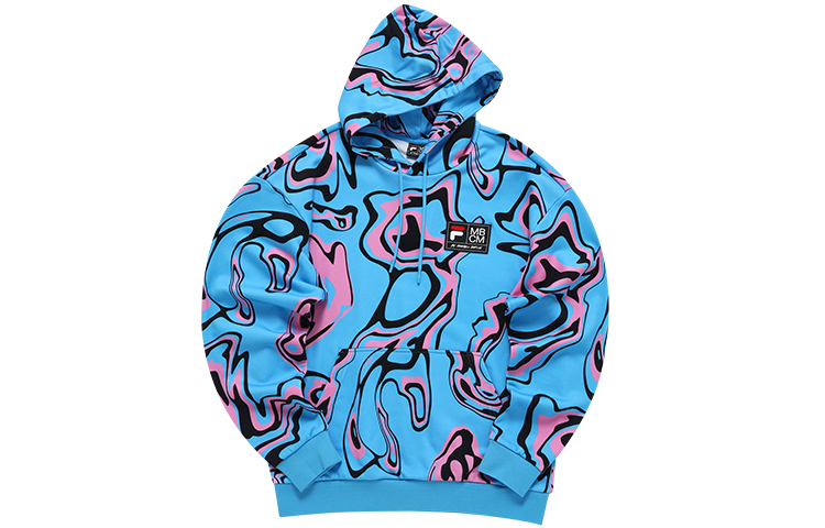 FILA Marcelo Burlon Printed Hoodie - Unisex Loose Fit Couple's Edition T11U148209F-BU