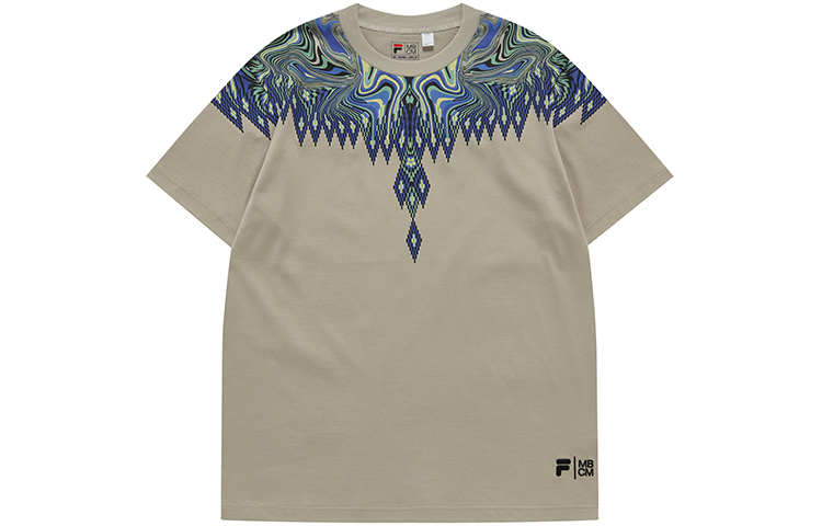 FILA x Marcelo Burlon Suede Unisex Graphic Casual Oversized T-Shirt. T11U229101FBG