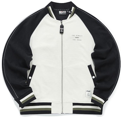 FILA x ミハラ カラーブロック ロゴ ジップ ニット セーター ホワイト F11M143501F-IV Buy FILA x ミハラ カラーブロック ロゴ ジップ ニット セーター ホワイト F11M143501F-IV