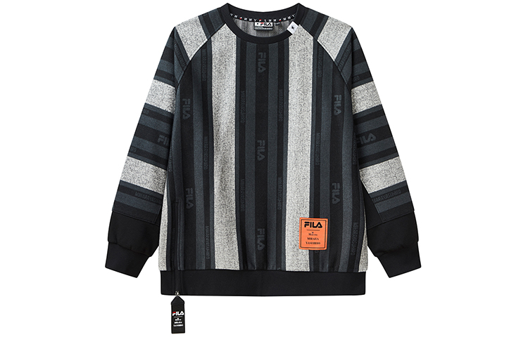 FILA MIHARA Unisex Black White Colorblock Pullover Sweatshirt F71M118204F-IV