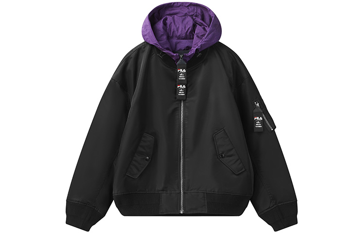 FILA Mihara Yasuhiro Black Colorblock Hooded Jacket. F71M118703F-BK
