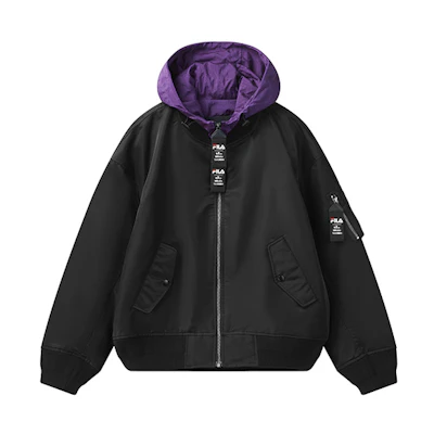 FILA Mihara Yasuhiro Black Colorblock Hooded Jacket. F71M118703F-BK