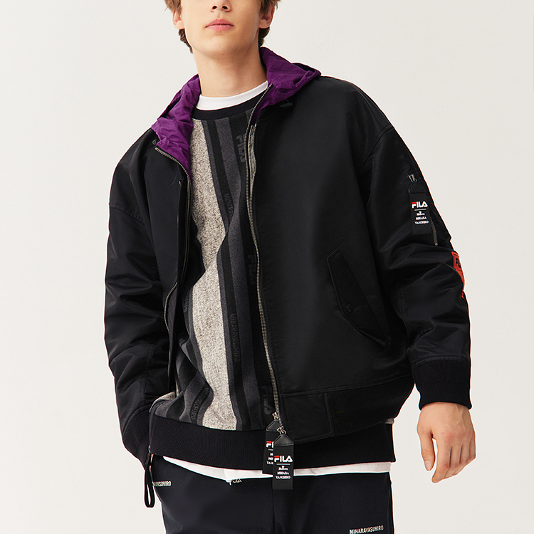 FILA Mihara Yasuhiro Black Colorblock Hooded Jacket. F71M118703F-BK 圖 5