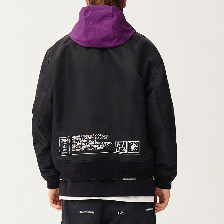 FILA Mihara Yasuhiro Black Colorblock Hooded Jacket. F71M118703F-BK 圖 6