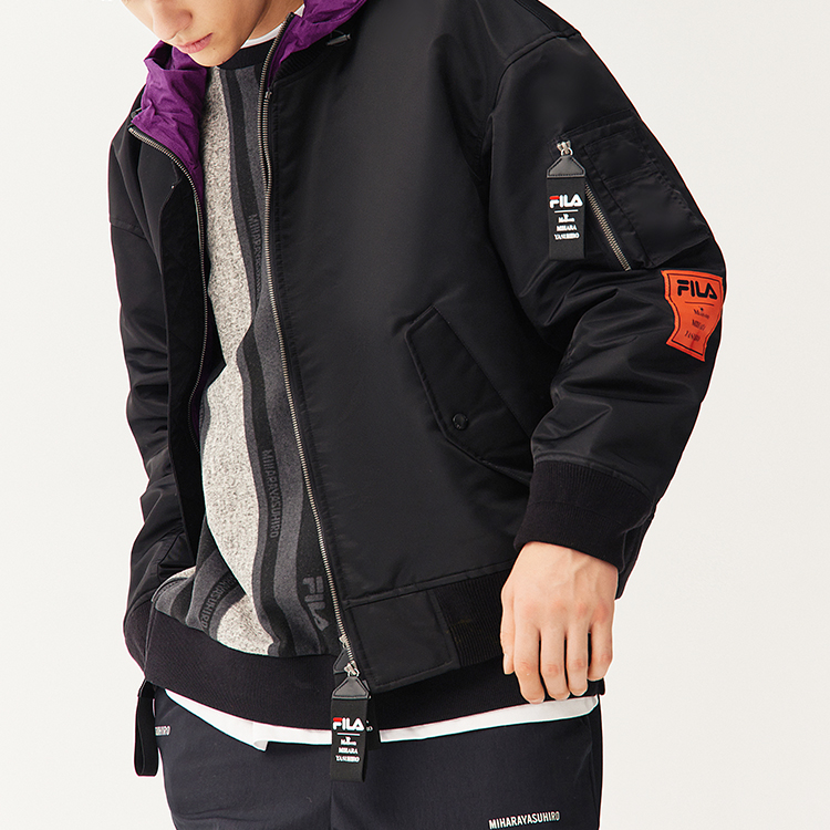 FILA Mihara Yasuhiro Black Colorblock Hooded Jacket. F71M118703F-BK 圖 7