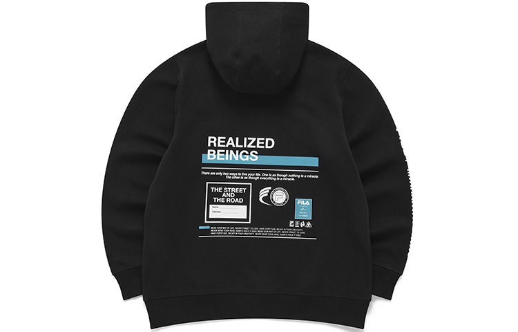 FILA Mihara Yasuhiro Black Pullover Hoodie with Back Print - F11M143208F-BK