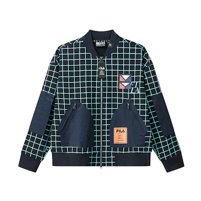 FILA MIHARA YASUHIRO Checkered Colorblock Pocket Jacket Navy Blue () F71M118501F-NV
