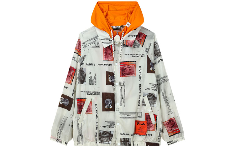 FILA Mihara Yasuhiro Collab All-Over Print Hooded Jacket Gray. F11M123702F-GY
