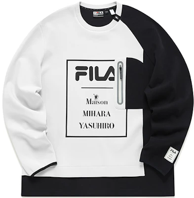 FILA x Mihara Yasuhiro聯名寬鬆Logo圓領長袖上衣 男款 羚羊白 F11M143204F-IV Order FILA x Mihara Yasuhiro聯名寬鬆Logo圓領長袖上衣 男款 羚羊白 F11M143204F-IV