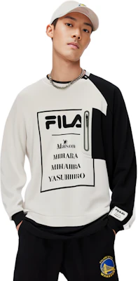 FILA x Mihara Yasuhiro聯名寬鬆Logo圓領長袖上衣 男款 羚羊白 F11M143204F-IV Details for FILA x Mihara Yasuhiro聯名寬鬆Logo圓領長袖上衣 男款 羚羊白 F11M143204F-IV