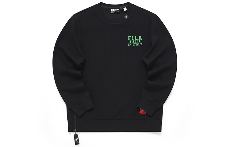 FILA Mihara Yasuhiro Colorblock Logo Print Oversized Crewneck Sweatshirt Black F11M213211F-BK