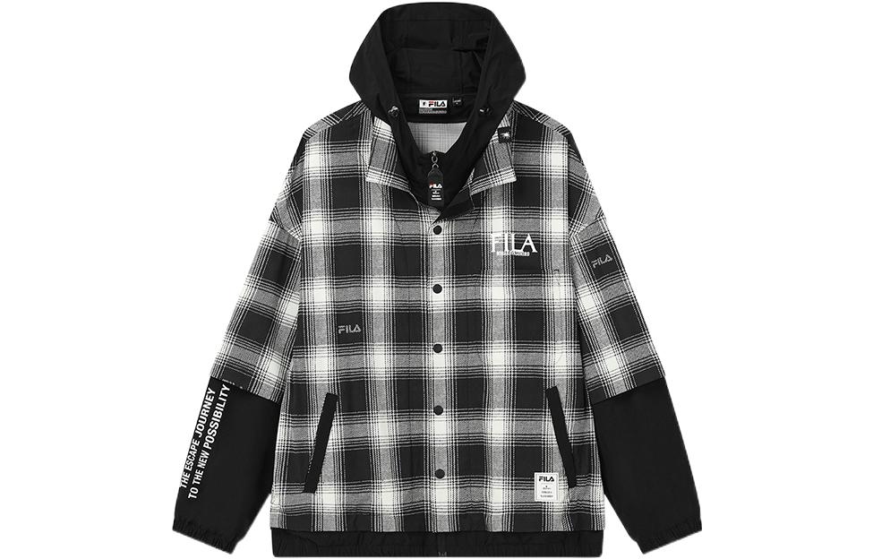 FILA MIHARA YASUHIRO Colorblock Plaid Layered Jacket Black Long Sleeve F11M223701F-BK