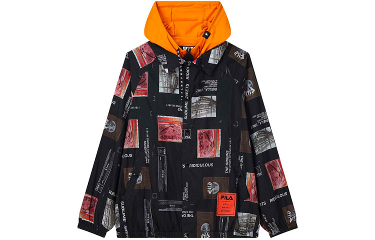 FILA Mihara Yasuhiro Full-Print Colorblock Hooded Jacket Black () F11M123702F-BK