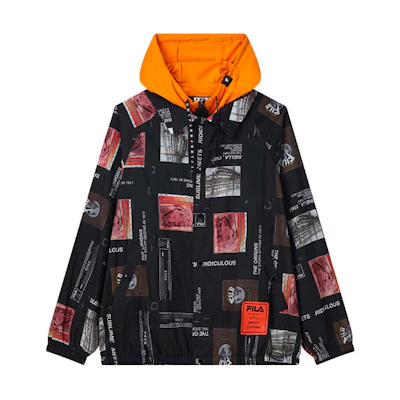 FILA Mihara Yasuhiro Full-Print Colorblock Hooded Jacket Black () F11M123702F-BK