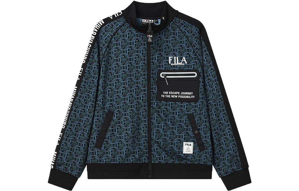 FILA x MIHARA YASUHIRO Geometric Logo Print Loose Black Jacket F11M223501F-BK