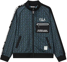 FILA x MIHARA YASUHIRO Geometric Logo Print Loose Black Jacket F11M223501F-BK FILA x MIHARA YASUHIRO Geometric Logo Print Loose Black Jacket F11M223501F-BK