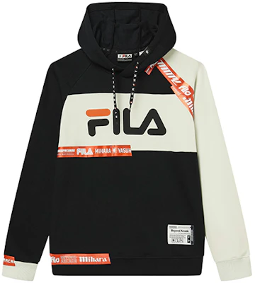 FILA x MIHARA YASUHIRO 字母印花拼色连帽衫 黑色 F11M233201F-BK Buy FILA x MIHARA YASUHIRO 字母印花拼色连帽衫 黑色 F11M233201F-BK