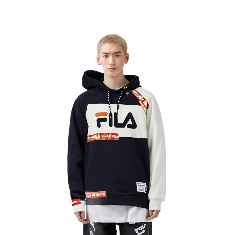 FILA MIHARA YASUHIRO Letter Print Colorblock Hoodie Black F11M233201F-BK 圖 4