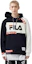 Shop FILA x MIHARA YASUHIRO 字母印花拼色连帽衫 黑色 F11M233201F-BK