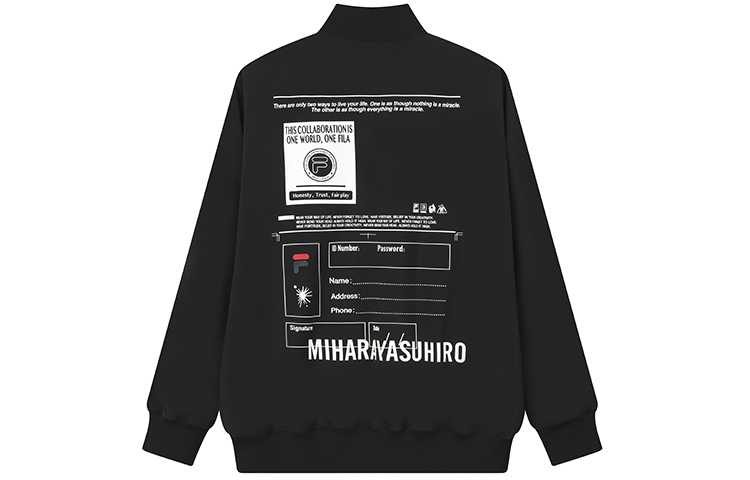 FILA Mihara Yasuhiro Logo Casual Woven Jacket Black Edition F11M133704F-BK
