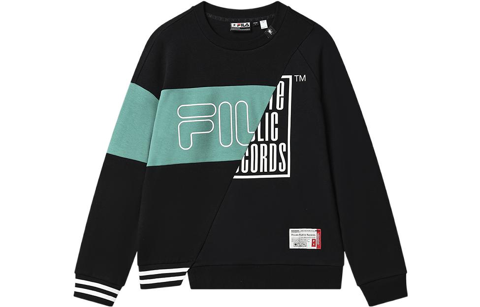 FILA MIHARA YASUHIRO Logo Print Black Oversized Casual Sweatshirt F11M313203F-BK