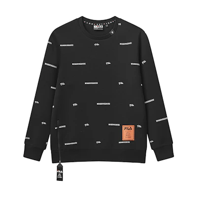 FILA Mihara Yasuhiro Logo Print Oversized Pullover Sweatshirt Black F71M118205F-BK