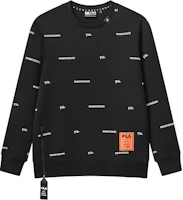 Order FILA x Mihara Yasuhiro Logo Print Oversized Pullover Sweatshirt Black F71M118205F-BK