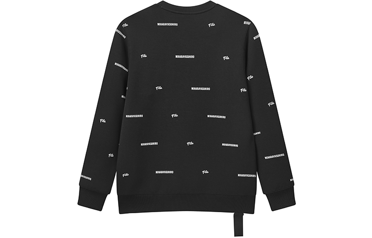 Lookbook FILA x Mihara Yasuhiro Logo印花寬鬆款黑色套頭衛衣 F71M118205F-BK