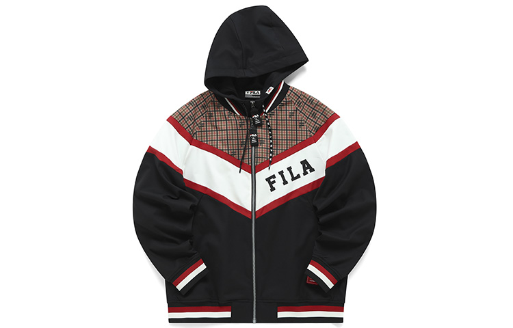 FILA MIHARA YASUHIRO Logo Printed Colorblock Hoodie Jacket Black Men’s F11M213702F-BK