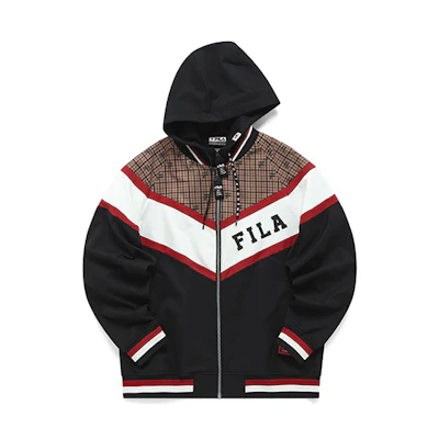 FILA MIHARA YASUHIRO Logo Printed Colorblock Hoodie Jacket Black Men’s F11M213702F-BK