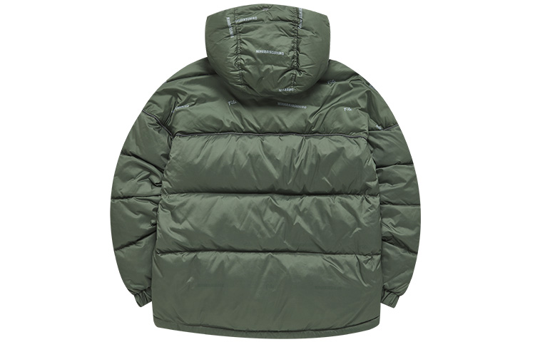 Lookbook FILA x MIHARA YASUHIRO Olive Green Waterproof Insulated Puffer Jacket Men. F11M143903F-KK
