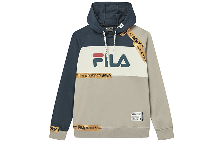 FILA MIHARA YASUHIRO Patchwork Colorblock Gray Hoodie F11M233201F-GY