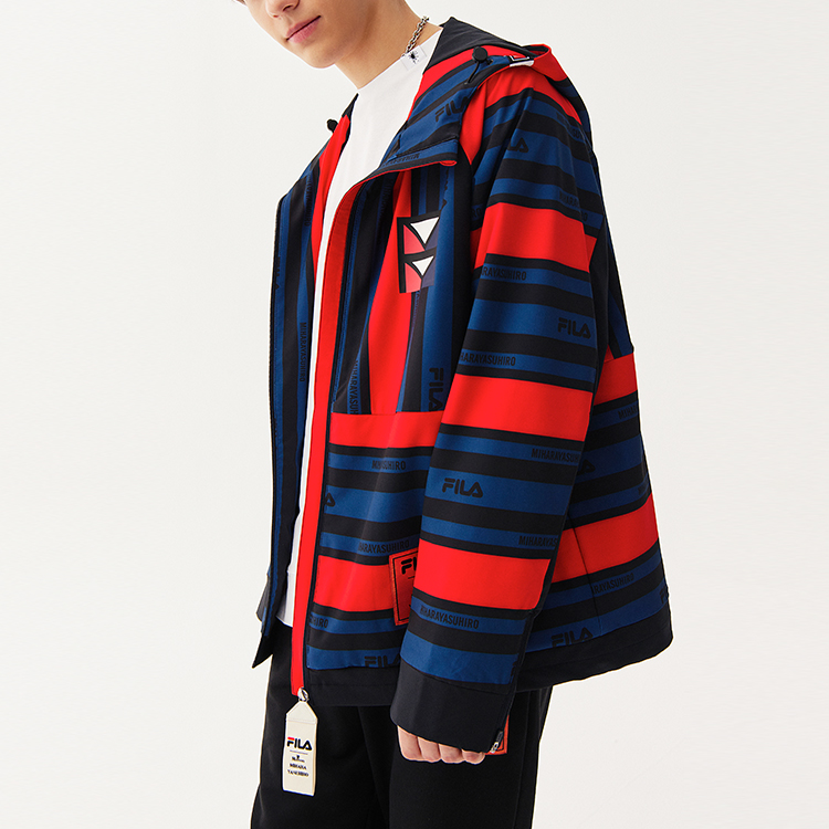 Details for FILA x 三原康裕 紅藍條紋防風外套夹克衫 F71M118702F-RD