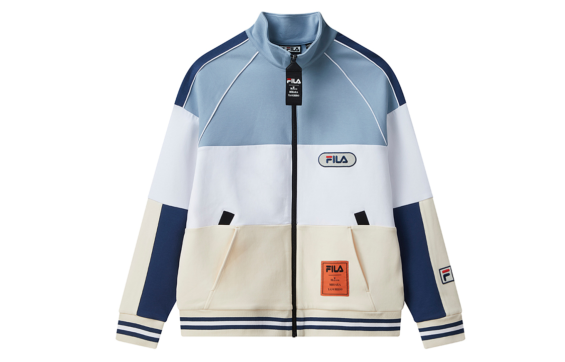 FILA Mihara Yasuhiro Retro Sport Knit Jacket Gray Blue White F71M048505F-LB
