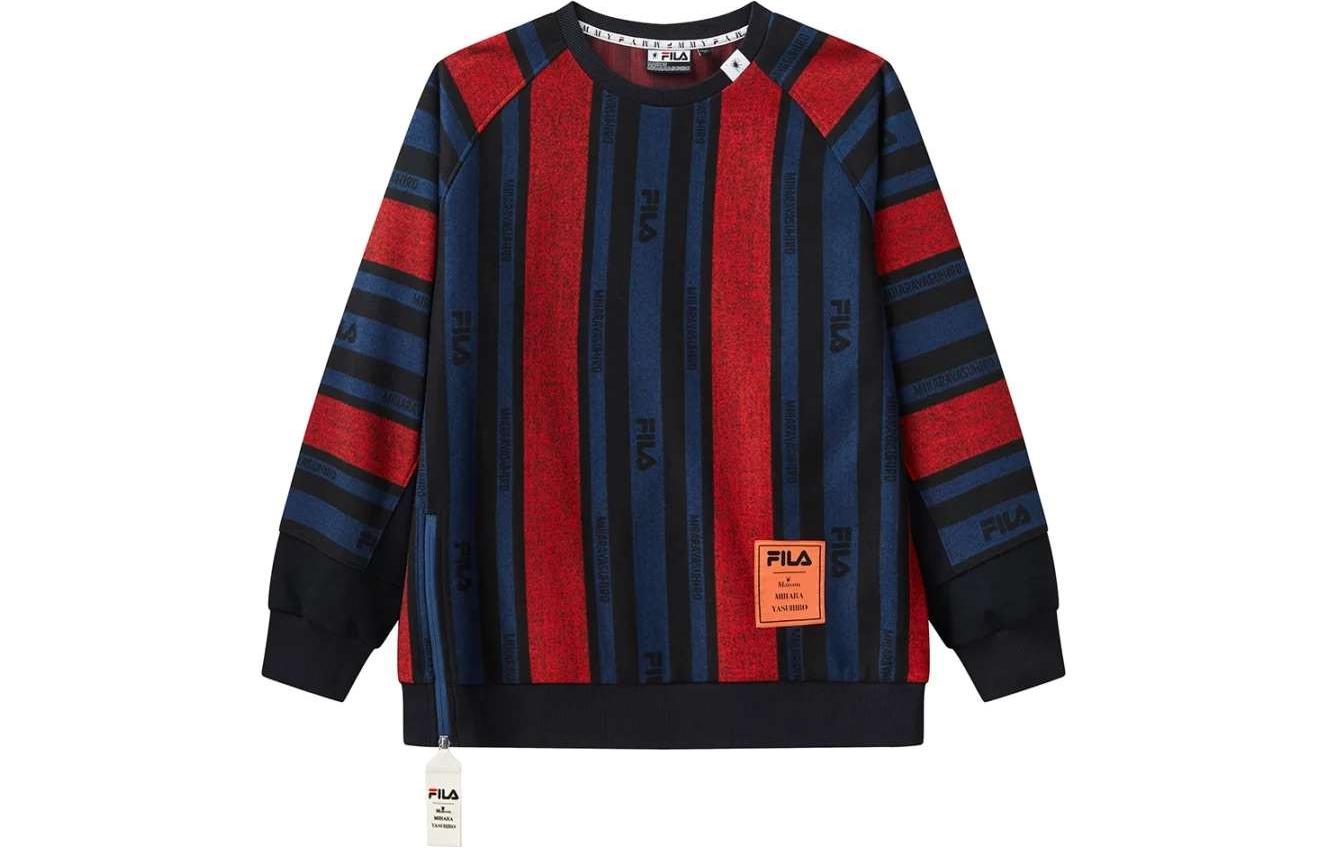 FILA MIHARA YASUHIRO Striped Oversized Sweatshirt Red Blue Unisex F71M118204F-RD